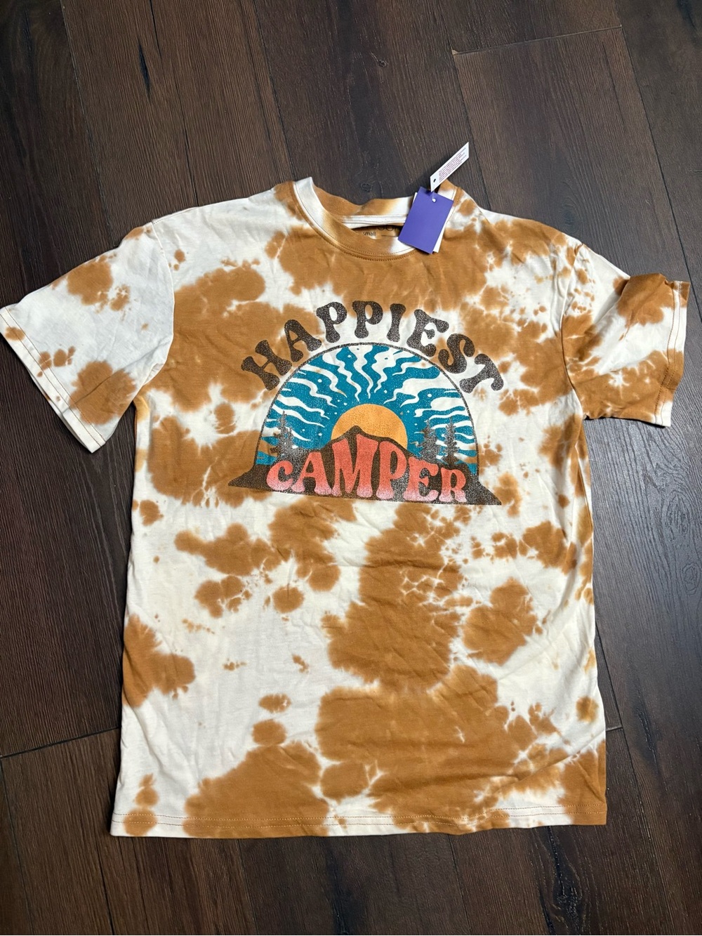 NWT Fifth Sun Happiest Camper Tie Dye T-Shirt - Picture 3 of 5